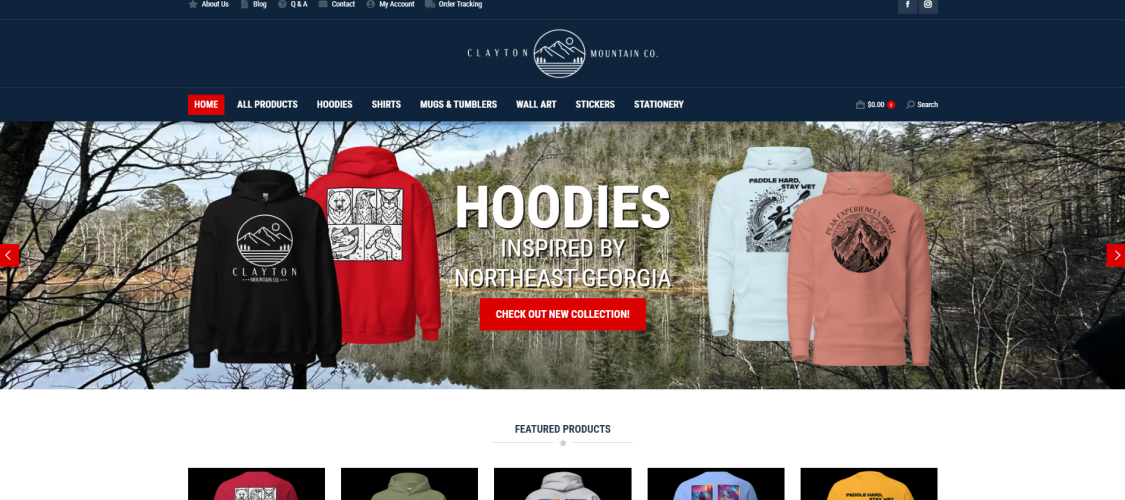 Clayton Mountain Co. - Clayton, GA - Welcome to the New ClaytonMountainCo.com! - Offering weekly fresh designs for those who love the outdoors and cozy living.