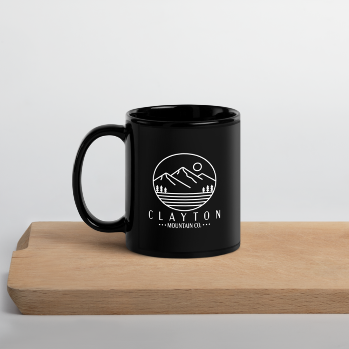 Clayton Mountain Co. - Clayton, GA - Clayton Mountain Co. - Clayton, GA Logo Mug | Black Ceramic Coffee Mug | North Georgia Inspired - Black Glossy Mug Black 11 Oz Handle On Left