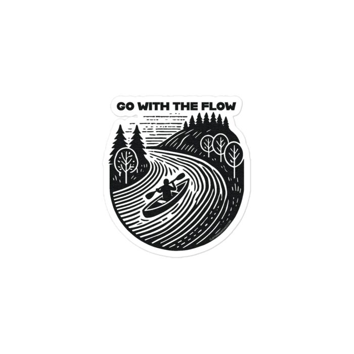 Clayton Mountain Co. - Clayton, GA - Go With The Flow Sticker - Kiss Cut Stickers White 3X3 Default 