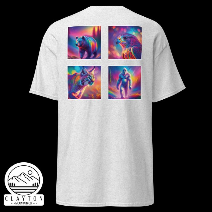 Clayton Mountain Co. - Clayton, GA - Wildlife Psychedelic Spirit T-Shirt | North Georgia Adventure Design - Unisex Classic Tee Ash Back 