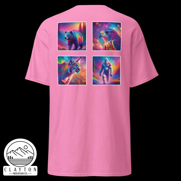 Clayton Mountain Co. - Clayton, GA - Wildlife Psychedelic Spirit T-Shirt | North Georgia Adventure Design - Unisex Classic Tee Azalea Back 