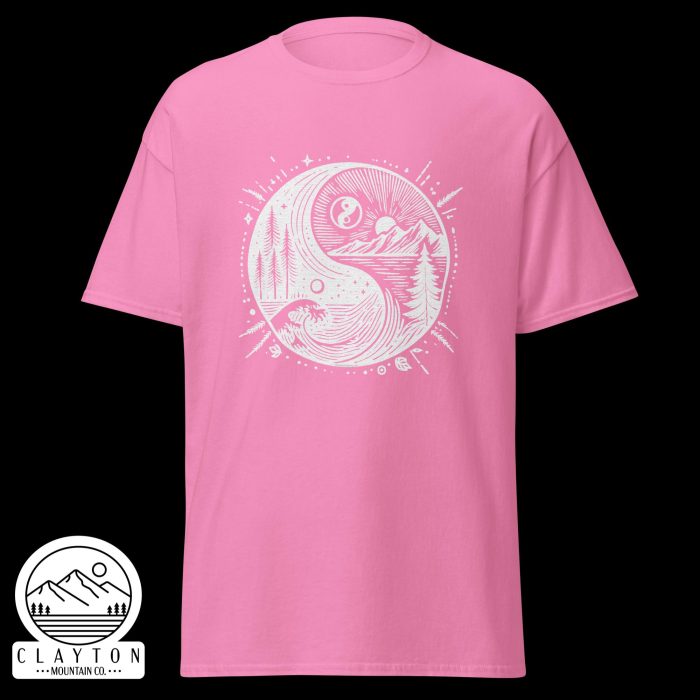 Clayton Mountain Co. - Clayton, GA - Yin With Nature T-Shirt - Unisex Classic Tee Azalea Front