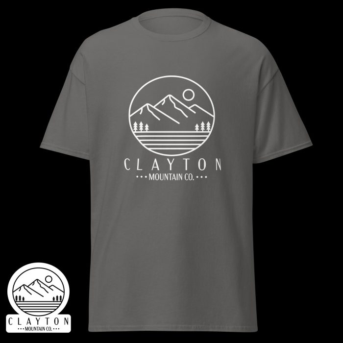 Clayton Mountain Co. - Clayton, GA - Wildlife & Mythology T-Shirt | North Georgia Adventure Design - Unisex Classic Tee Charcoal Front 