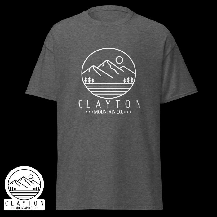 Clayton Mountain Co. - Clayton, GA - Wildlife & Mythology T-Shirt | North Georgia Adventure Design - Unisex Classic Tee Dark Heather Front 