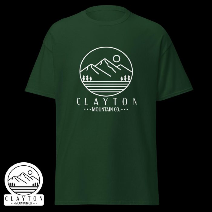 Clayton Mountain Co. - Clayton, GA - Wildlife & Mythology T-Shirt | North Georgia Adventure Design - Unisex Classic Tee Forest Green Front 