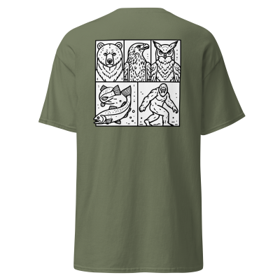 Clayton Mountain Co. - Clayton, GA - Unisex Classic Tee Military Green Back