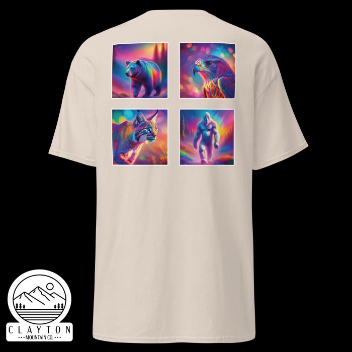 Clayton Mountain Co. - Clayton, GA - Wildlife Psychedelic Spirit T-Shirt | North Georgia Adventure Design - Unisex Classic Tee Natural Back 