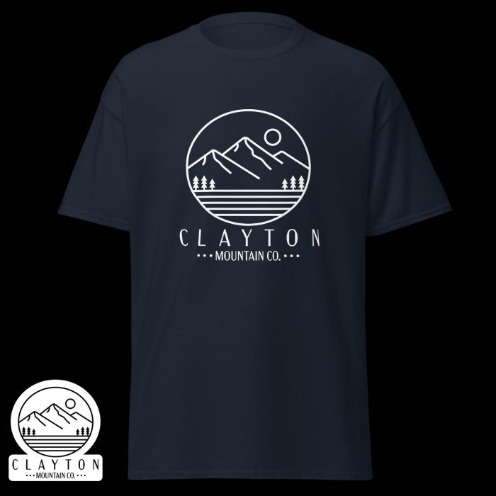 Clayton Mountain Co. - Clayton, GA - Wildlife & Mythology T-Shirt | North Georgia Adventure Design - Unisex Classic Tee Navy Front 