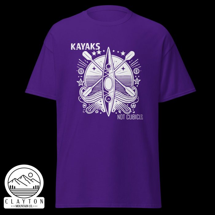 Clayton Mountain Co. - Clayton, GA - Kayaks, Not Cubicles Purple Adventure Tee