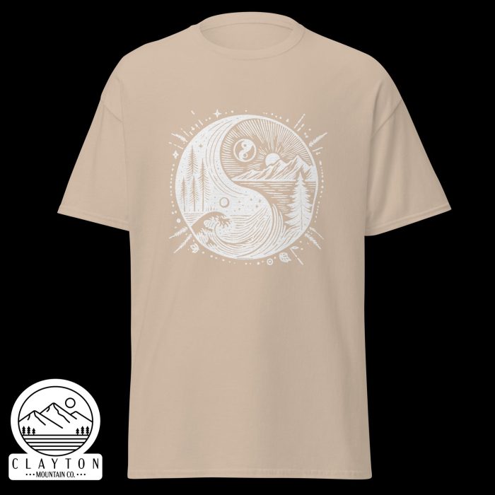 Clayton Mountain Co. - Clayton, GA - Yin With Nature T-Shirt - Unisex Classic Tee Sand Front