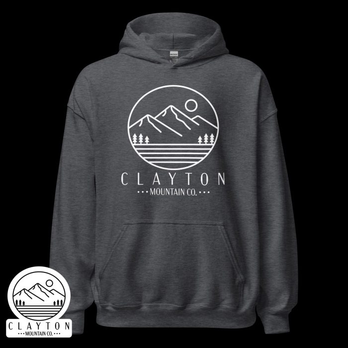 Clayton Mountain Co. - Clayton, GA - Clayton Mountain Co. - Clayton, GA Logo Blended Hoodie | North Georgia Mountains Style - Unisex Heavy Blend Hoodie Dark Heather Front 