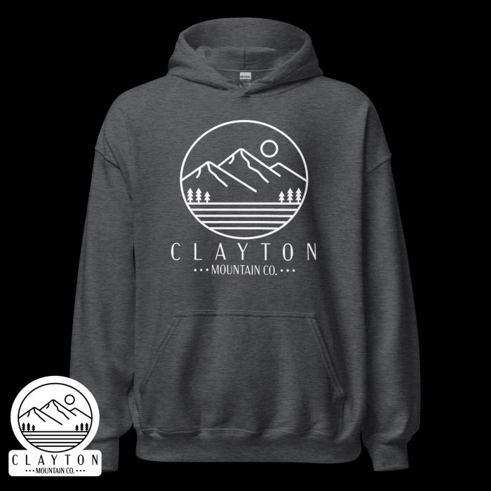 Clayton Mountain Co. - Clayton, GA - Wildlife & Mythology Blended Hoodie | North Georgia Adventure Design - Unisex Heavy Blend Hoodie Dark Heather Front 