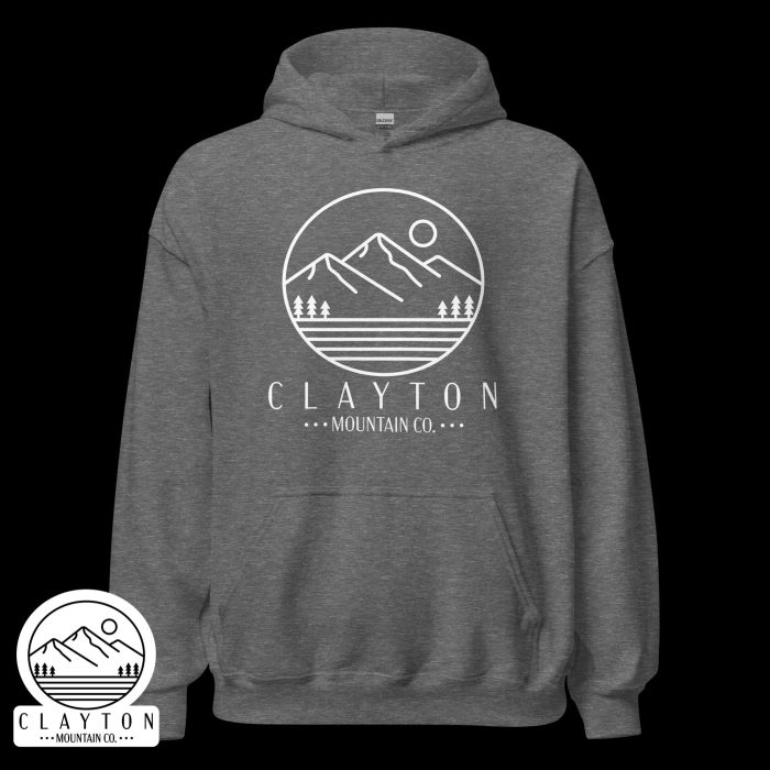 Clayton Mountain Co. - Clayton, GA - Clayton Mountain Co. - Clayton, GA Logo Blended Hoodie | North Georgia Mountains Style - Unisex Heavy Blend Hoodie Graphite Heather Front 