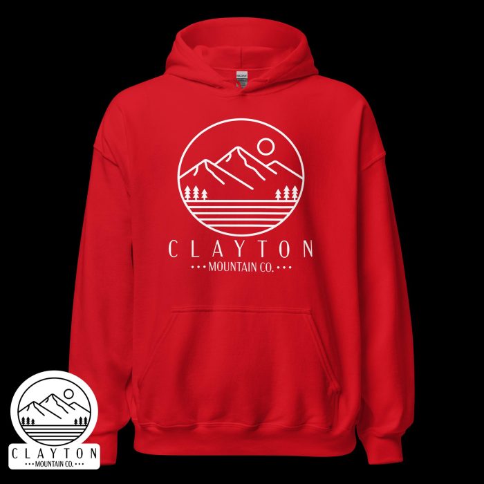 Clayton Mountain Co. - Clayton, GA - Clayton Mountain Co. - Clayton, GA Logo Blended Hoodie | North Georgia Mountains Style - Unisex Heavy Blend Hoodie Red Front 