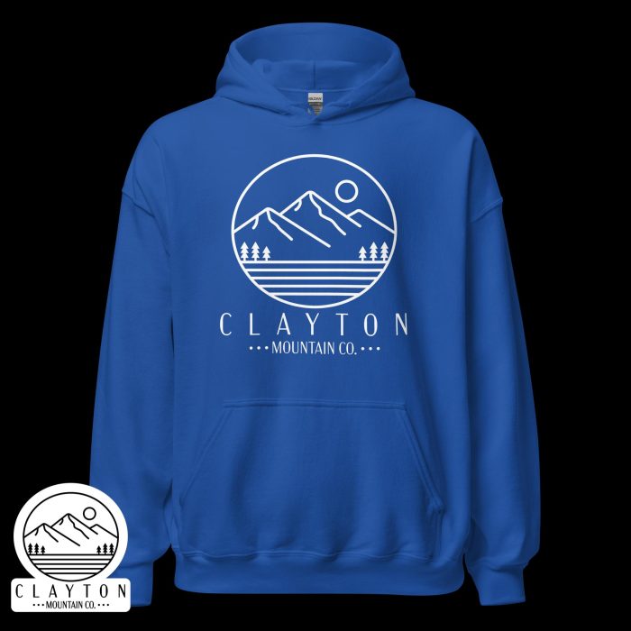 Clayton Mountain Co. - Clayton, GA - Clayton Mountain Co. - Clayton, GA Logo Blended Hoodie | North Georgia Mountains Style - Unisex Heavy Blend Hoodie Royal Front 