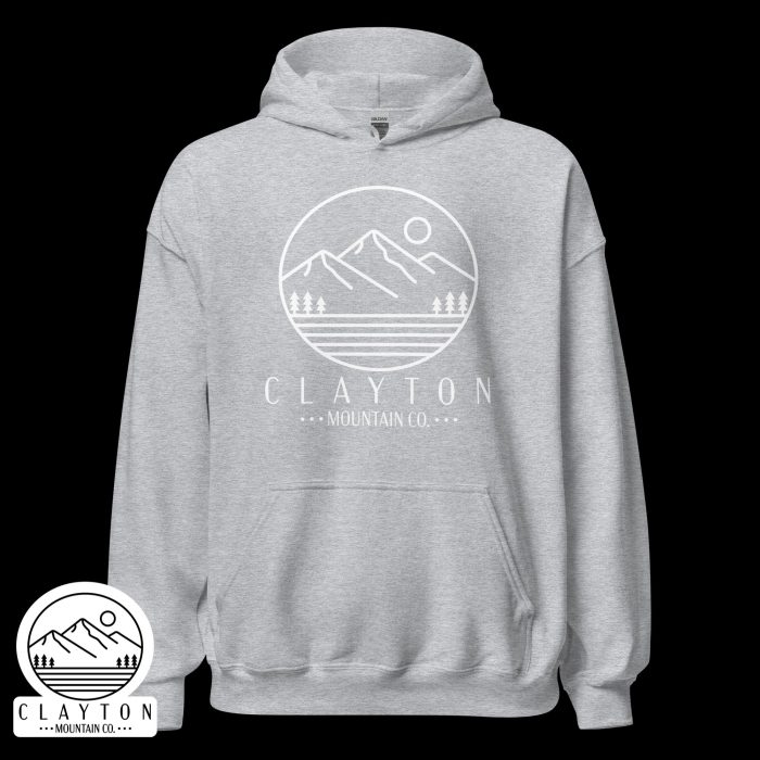 Clayton Mountain Co. - Clayton, GA - Wildlife Psychedelic Spirit Blended Hoodie | Vibrant North Georgia Design - Unisex Heavy Blend Hoodie Sport Grey Front 