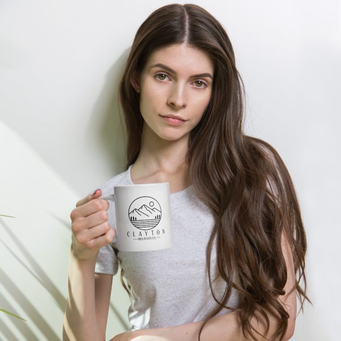 Clayton Mountain Co. - Clayton, GA - Go With The Flow Ceramic Coffee Mug - White Glossy Mug White 20 Oz Woman