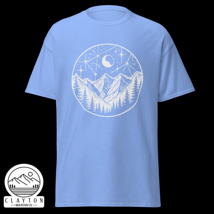 Stars At Night T-Shirt – Explore the Night Sky - Clayton, GA -Unisex-Classic-Tee-Carolina-Blue