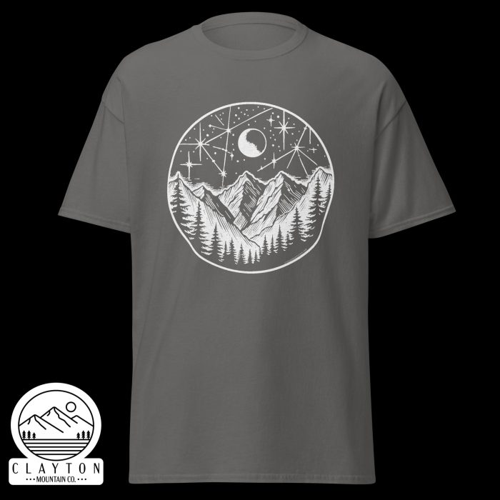 Stars At Night T-Shirt – Explore the Night Sky - Clayton, GA -Unisex-Classic-Tee-Charcoal