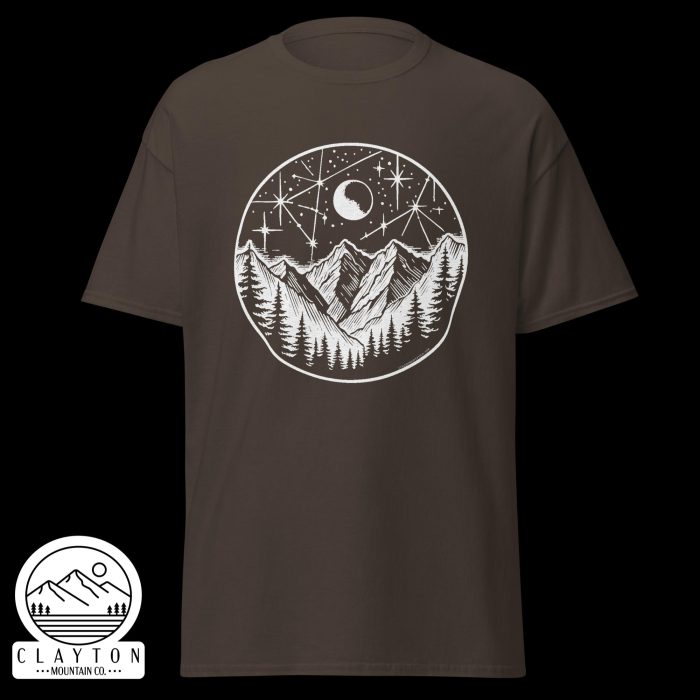 Stars At Night T-Shirt – Explore the Night Sky - Clayton, GA -Unisex-Classic-Tee-Dark-Chocolate