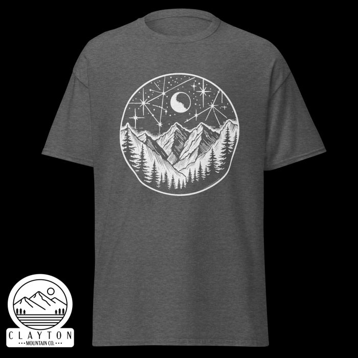 Stars At Night T-Shirt – Explore the Night Sky - Clayton, GA -Unisex-Classic-Tee-Dark-Heather