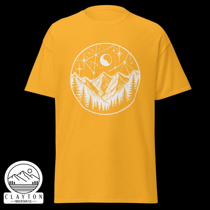 Stars At Night T-Shirt – Explore the Night Sky - Clayton, GA -Unisex-Classic-Tee-Gold