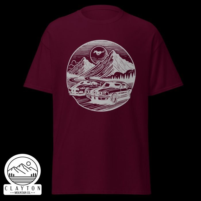 Mustang Mountain Run T-Shirt - Clayton, GA -Unisex-Classic-Tee-Maroon