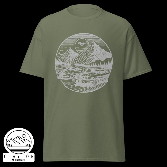 Mustang Mountain Run T-Shirt - Clayton, GA -Unisex-Classic-Tee-Military-Green