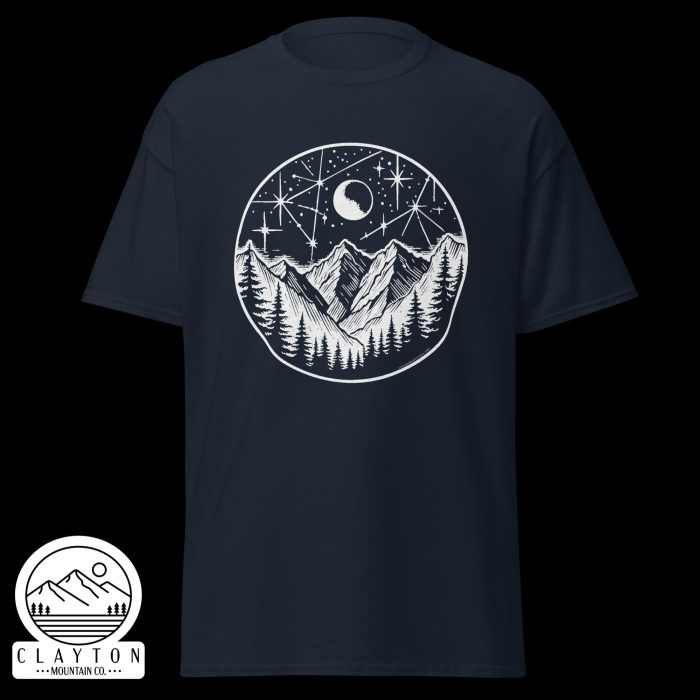 Stars At Night T-Shirt – Explore the Night Sky - Clayton, GA -Unisex-Classic-Tee-Navy