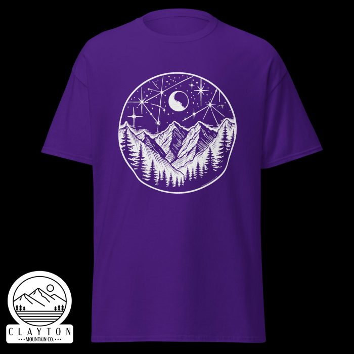 Stars At Night T-Shirt – Explore the Night Sky - Clayton, GA -Unisex-Classic-Tee-Purple