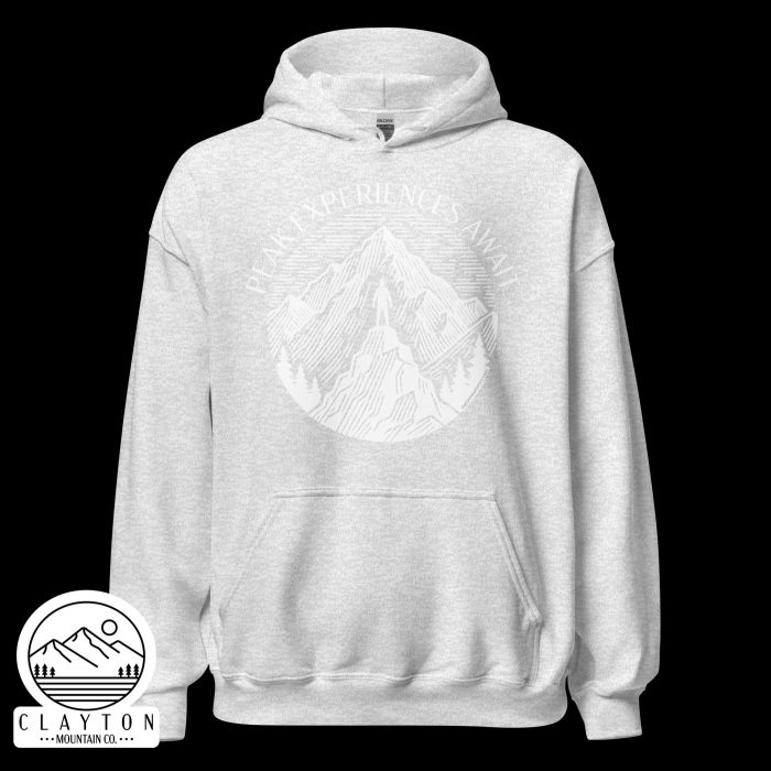 Adventure in Comfort: Peak Experiences Await Hoodie - Clayton, GA -Unisex-Heavy-Blend-Hoodie-Ash