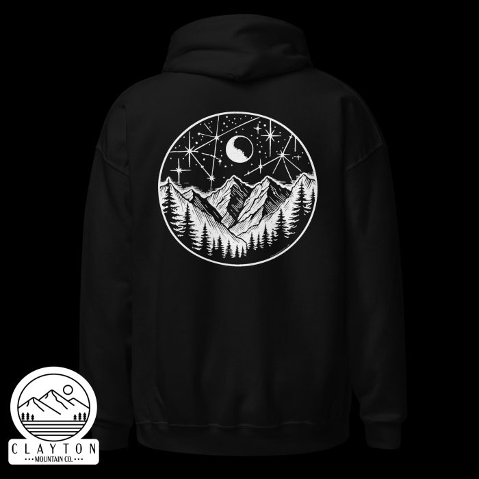 Stars At Night Hoodie – Cozy Up Under the Night Sky - Clayton, GA -Unisex-Heavy-Blend-Hoodie-Black