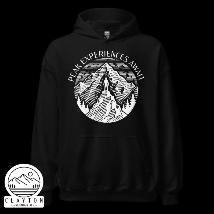 Adventure in Comfort: Peak Experiences Await Hoodie - Clayton, GA -Unisex-Heavy-Blend-Hoodie-Black