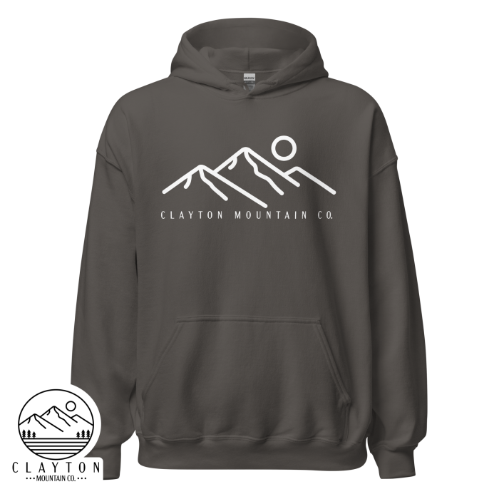 Clayton Mountain Co. Hoodie – Simple, Modern, and Cozy - Clayton, GA -Unisex-Heavy-Blend-Hoodie-Charcoal