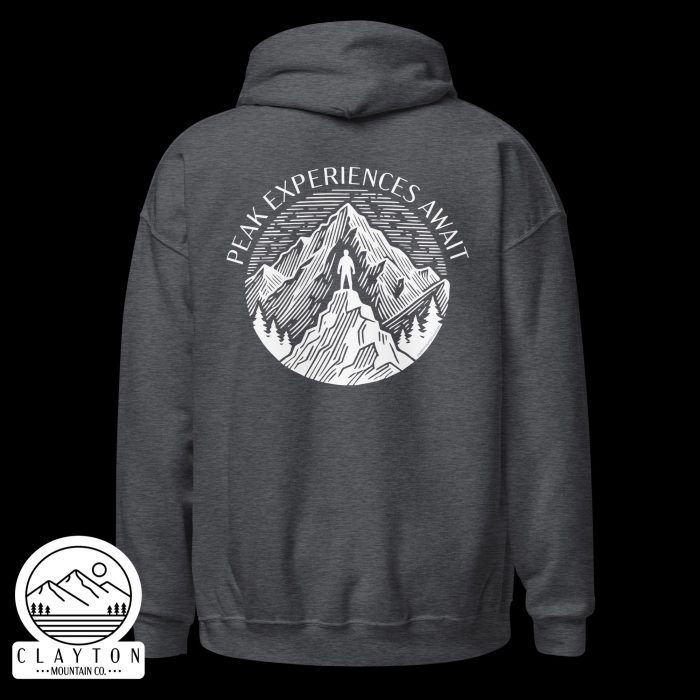 Adventure in Comfort: Peak Experiences Await Hoodie - Clayton, GA -Unisex-Heavy-Blend-Hoodie-Dark-Heather