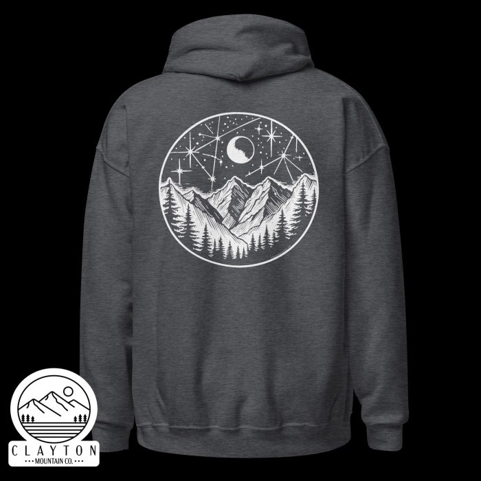 Stars At Night Hoodie – Cozy Up Under the Night Sky - Clayton, GA -Unisex-Heavy-Blend-Hoodie-Dark-Heather