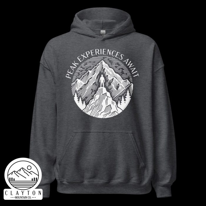 Adventure in Comfort: Peak Experiences Await Hoodie - Clayton, GA -Unisex-Heavy-Blend-Hoodie-Dark-Heather