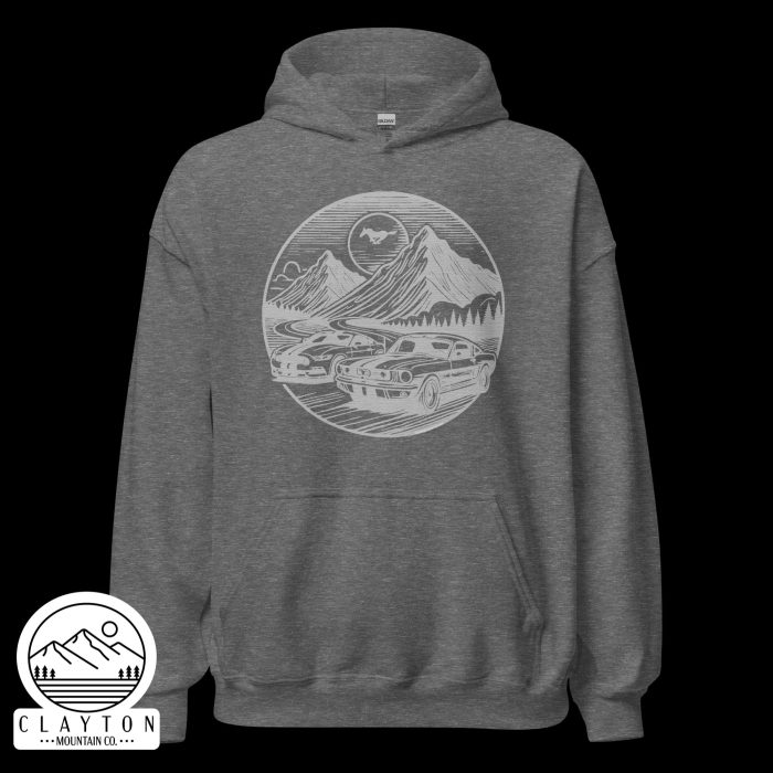 Mustang Mountain Run T-Shirt - Clayton, GA -Unisex-Heavy-Blend-Hoodie-Graphite-Heather