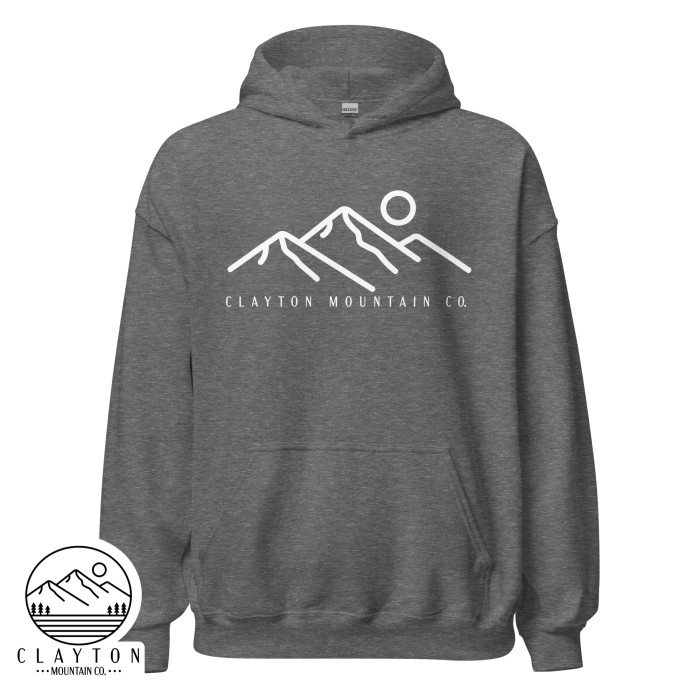 Clayton Mountain Co. Hoodie – Simple, Modern, and Cozy - Clayton, GA -Unisex-Heavy-Blend-Hoodie-Graphite-Heather