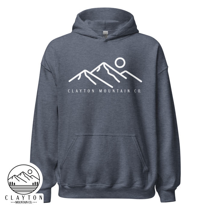 Clayton Mountain Co. Hoodie – Simple, Modern, and Cozy - Clayton, GA -Unisex-Heavy-Blend-Hoodie-Heather-Sport-Dark-Navy