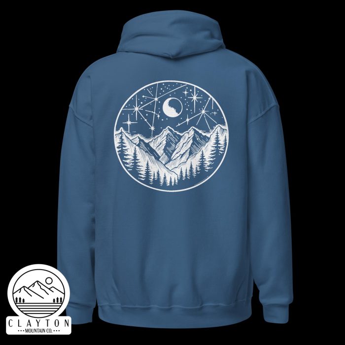 Stars At Night Hoodie – Cozy Up Under the Night Sky - Clayton, GA -Unisex-Heavy-Blend-Hoodie-Indigo-Blue