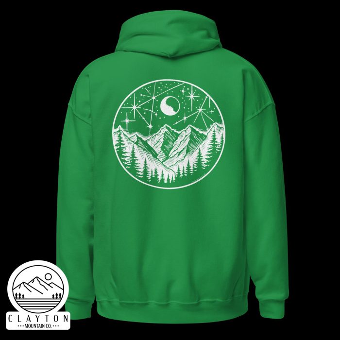 Stars At Night Hoodie – Cozy Up Under the Night Sky - Clayton, GA -Unisex-Heavy-Blend-Hoodie-Irish-Green