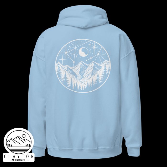 Stars At Night Hoodie – Cozy Up Under the Night Sky - Clayton, GA -Unisex-Heavy-Blend-Hoodie-Light-Blue