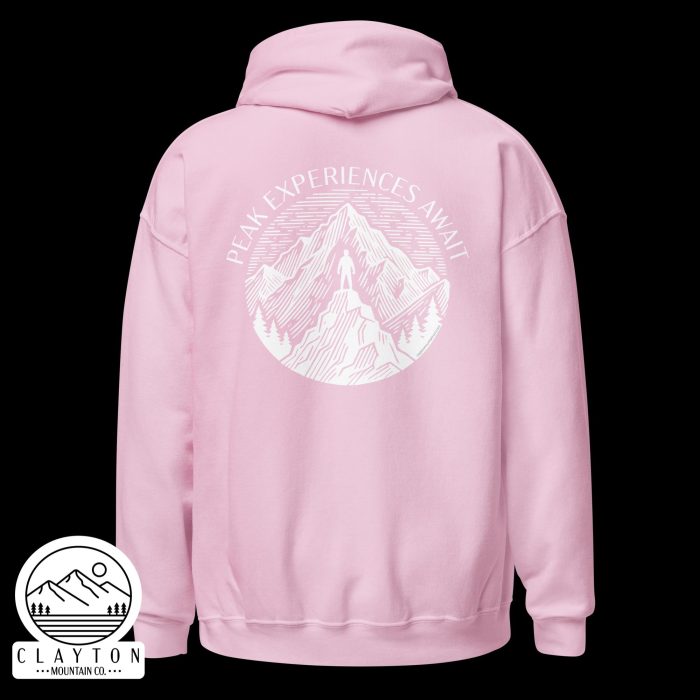 Adventure in Comfort: Peak Experiences Await Hoodie - Clayton, GA -Unisex-Heavy-Blend-Hoodie-Light-Pink
