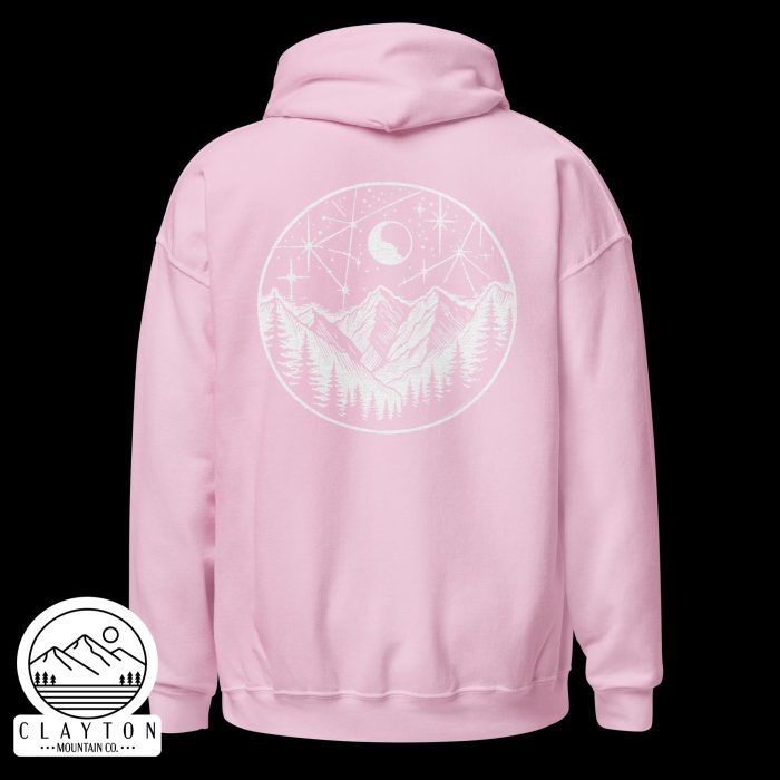 Stars At Night Hoodie – Cozy Up Under the Night Sky - Clayton, GA -Unisex-Heavy-Blend-Hoodie-Light-Pink