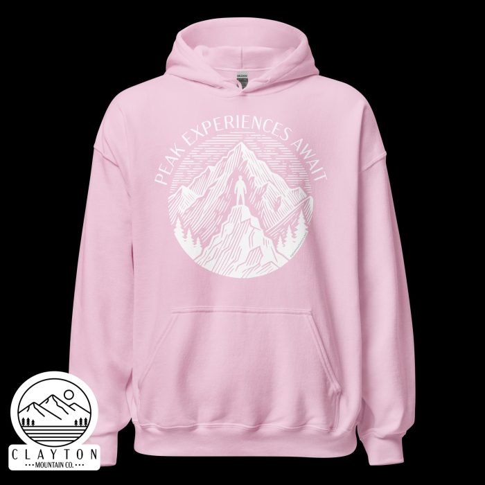 Adventure in Comfort: Peak Experiences Await Hoodie - Clayton, GA -Unisex-Heavy-Blend-Hoodie-Light-Pink