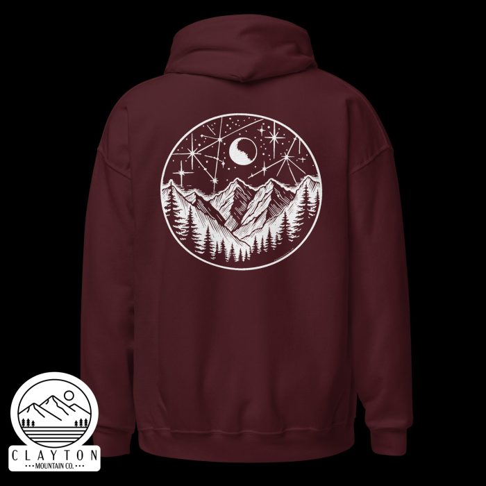 Stars At Night Hoodie – Cozy Up Under the Night Sky - Clayton, GA -Unisex-Heavy-Blend-Hoodie-Maroon