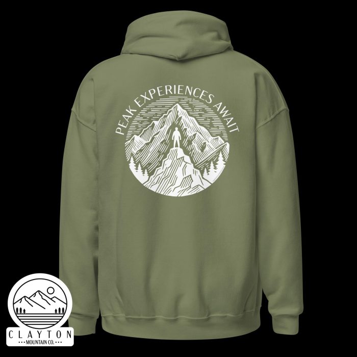 Adventure in Comfort: Peak Experiences Await Hoodie - Clayton, GA -Unisex-Heavy-Blend-Hoodie-Military-Green