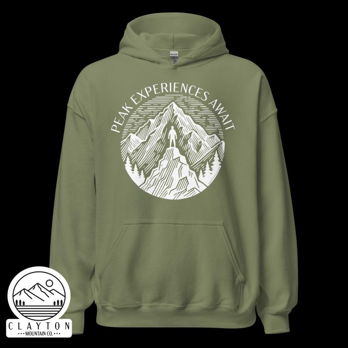 Adventure in Comfort: Peak Experiences Await Hoodie - Clayton, GA -Unisex-Heavy-Blend-Hoodie-Military-Green