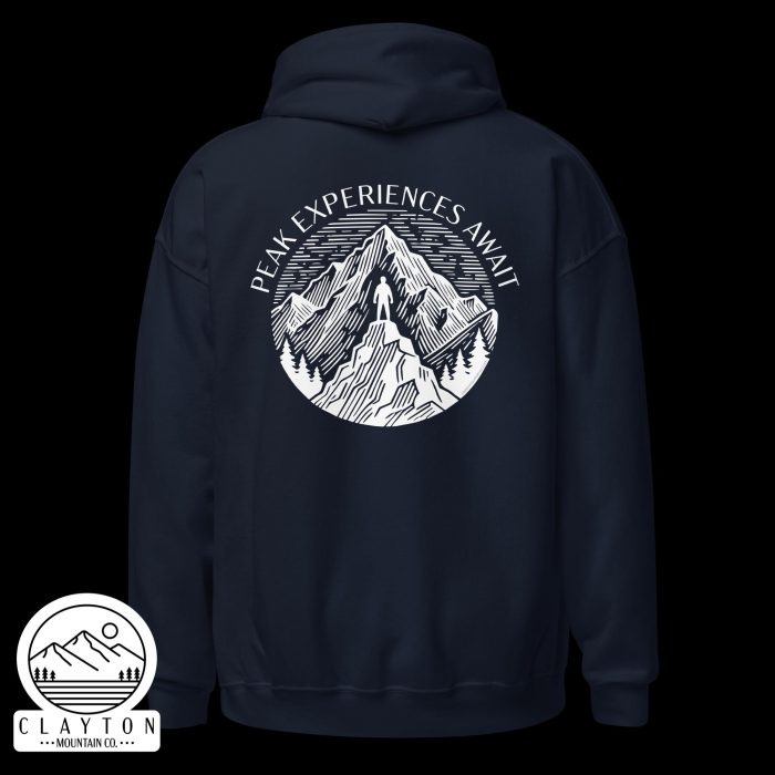 Adventure in Comfort: Peak Experiences Await Hoodie - Clayton, GA -Unisex-Heavy-Blend-Hoodie-Navy